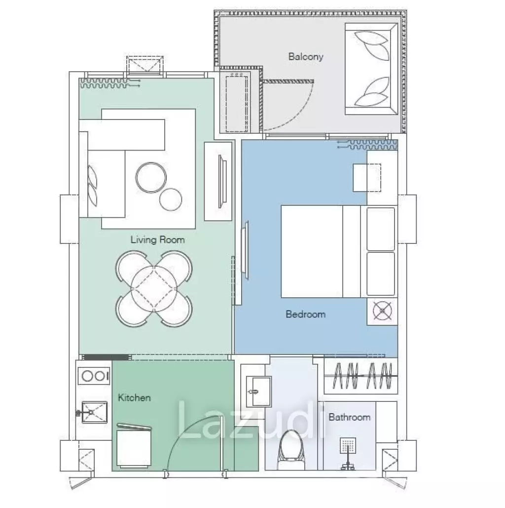 1 Bed 1 Bath 39 SQ.M Laguan Sky Park