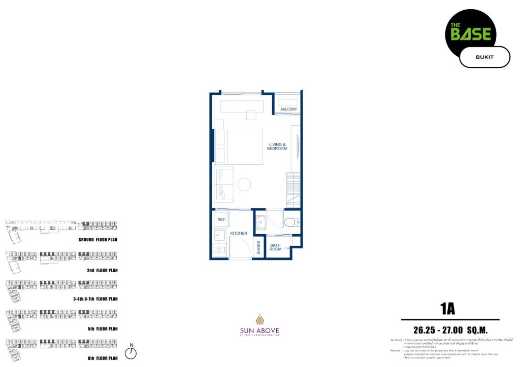 1 Bed 1 Bath 26.25 SQ.M The Base Bukit