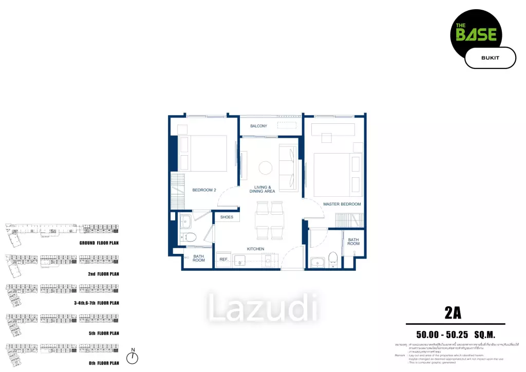 2 Bed 2 Bath 50.25 SQ.M The Base Bukit