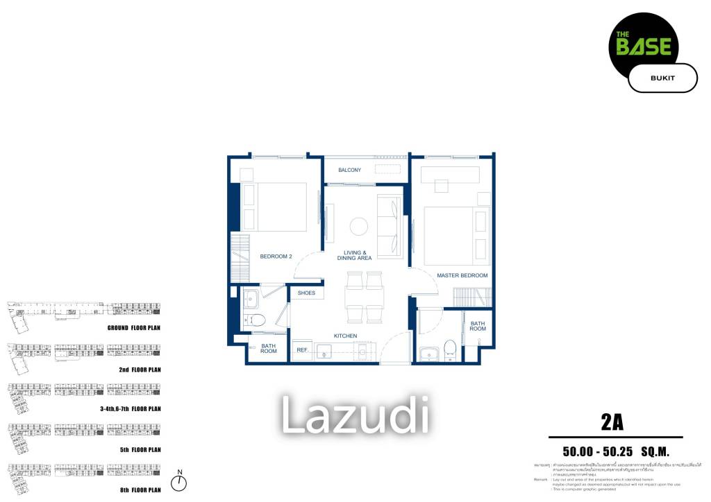 2 Bed 2 Bath 50.25 SQ.M The Base Bukit