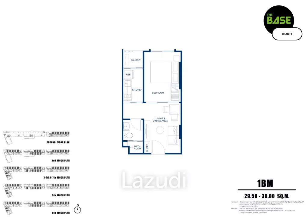 1 Bed 1 Bath 30 SQ.M The Base Bukit