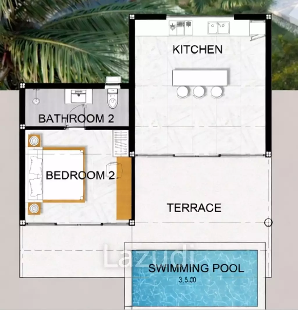 THE JUNGLE BREEZE 1 Bed 1 Bath 83 SQ.M