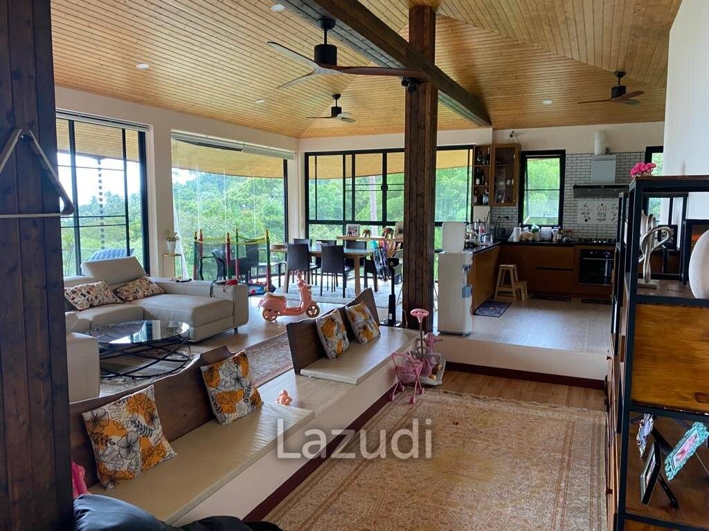 Seaside Opulence: 5-Bedroom Villa in Haad Yao Hills with Ship-Shaped Guest House, Kitchen, Sala, and Vast Landscaped Grounds