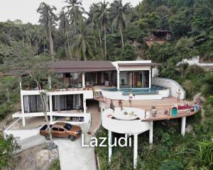 Seaside Opulence: 5-Bedroom Villa in Haad Yao Hills with Ship-Shaped Guest House, Kitchen, Sala, and Vast Landscaped Grounds