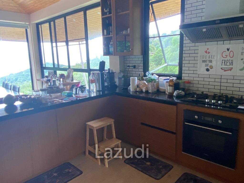 Seaside Opulence: 5-Bedroom Villa in Haad Yao Hills with Ship-Shaped Guest House, Kitchen, Sala, and Vast Landscaped Grounds