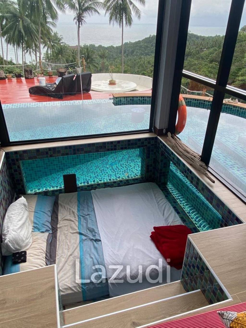 Seaside Opulence: 5-Bedroom Villa in Haad Yao Hills with Ship-Shaped Guest House, Kitchen, Sala, and Vast Landscaped Grounds