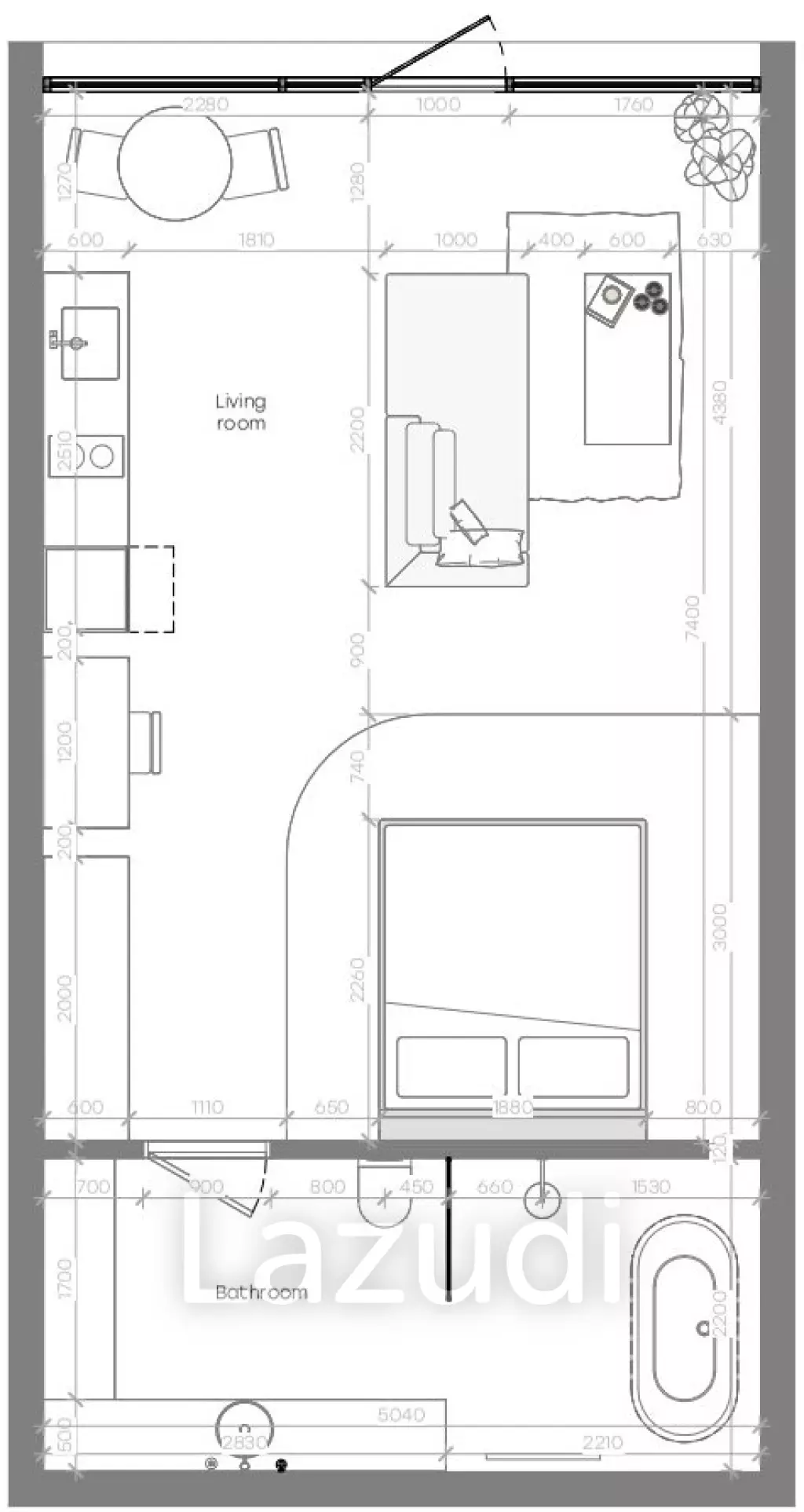 Studio 1 Bath 50 SQ.M  Sunny Ocean View