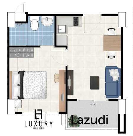 1 Bed 1 Bath 34.33 SQ.M My Style Condo Hua Hin 102