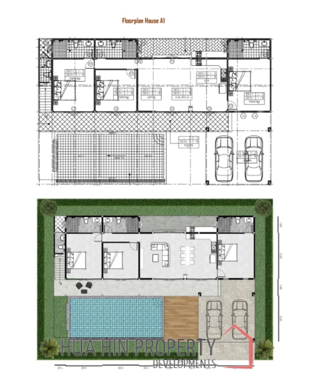 3 Bed 4 Bath 280 SQ.M LA LUCA City Villa Hua Hin , Fully furnished