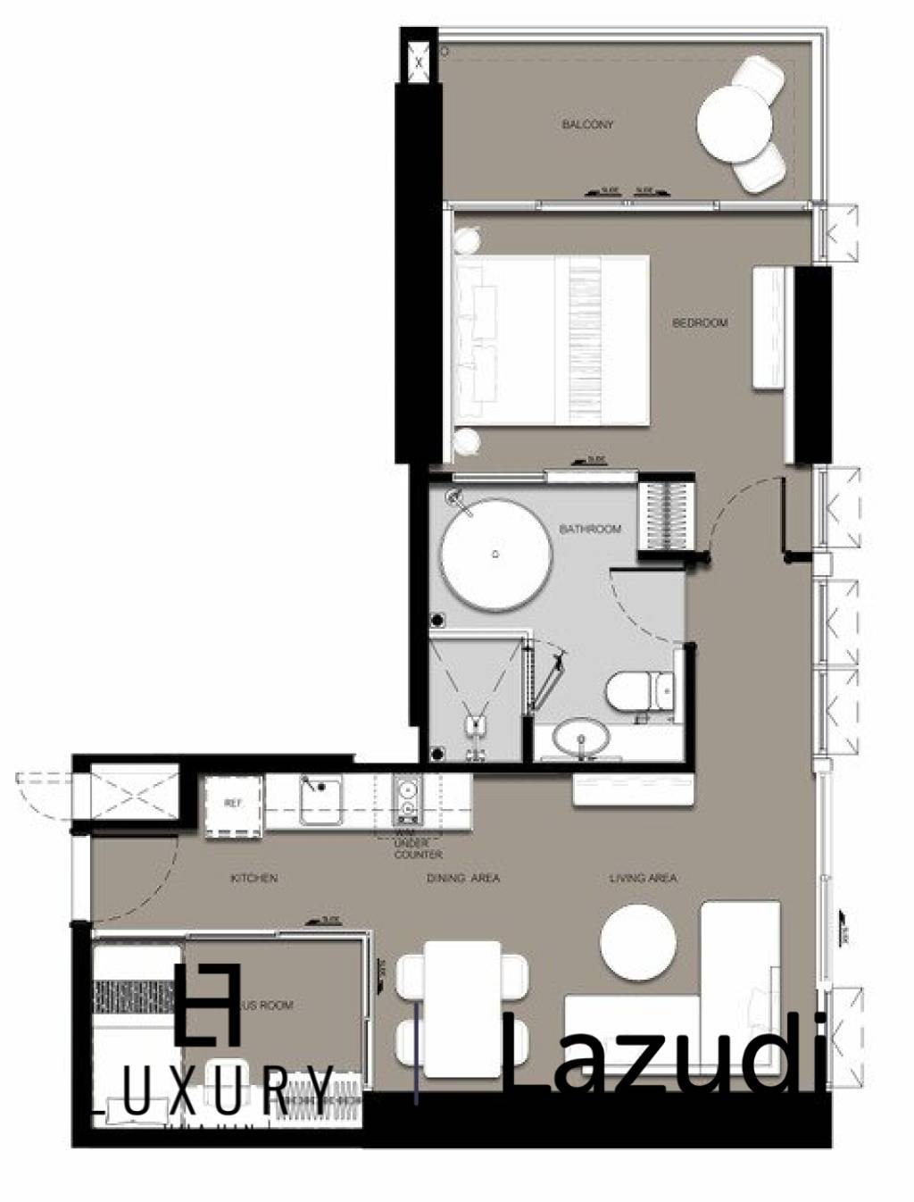 61 metro cuadrado 1 ` 1 Baño Condominio de Venta