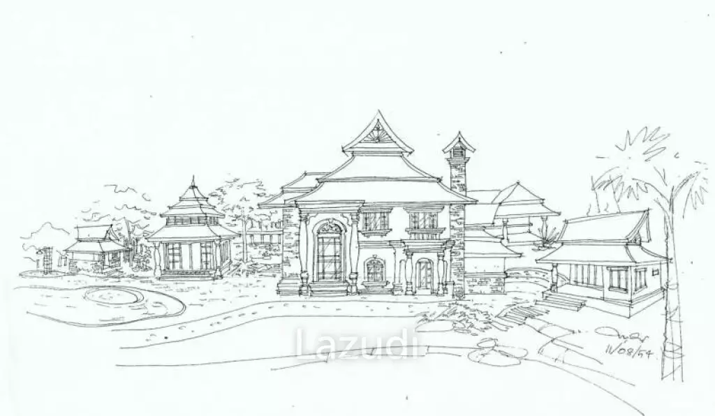50% REDUCED - 483m2 - 60% complete Thai estate in Mae Taeng