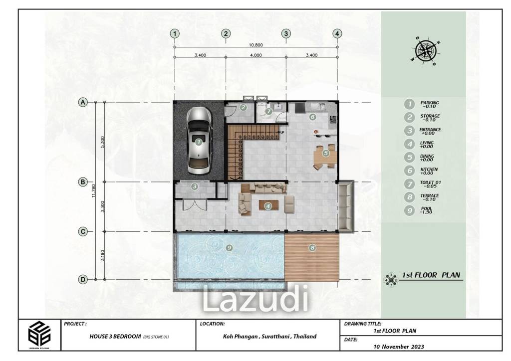Seaside Elegance: A Modern 3-Bedroom Cubic Villa in Bantai, Koh Phangan,