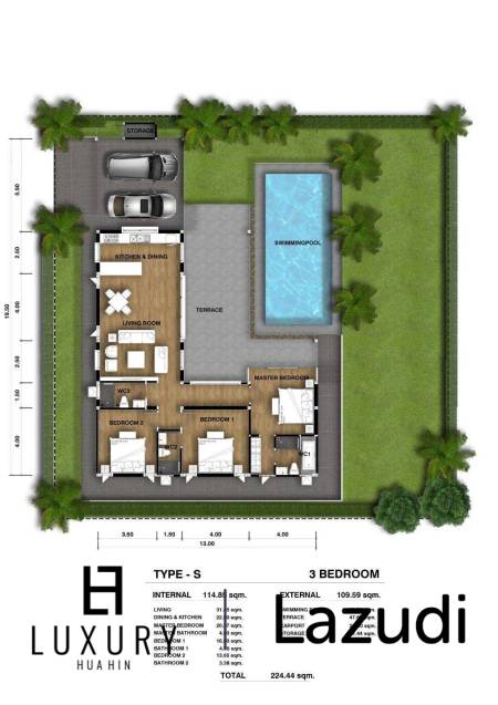 Вилла 540 кв.м. 2 Кровать 2 Ванна