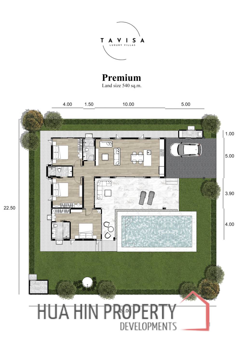 3 Bed 3 Bath 250.30 SQ.M Tavisa Luxury Villas, Type Premium