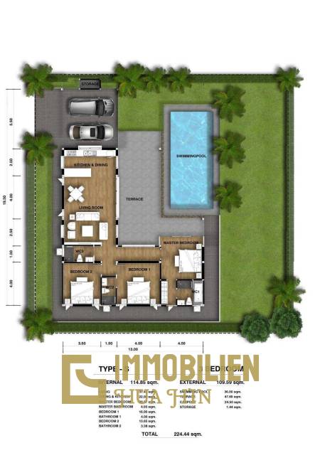 3 Bed 3.5 Bath 285.2 SQ.M Tavisa Luxury Villas