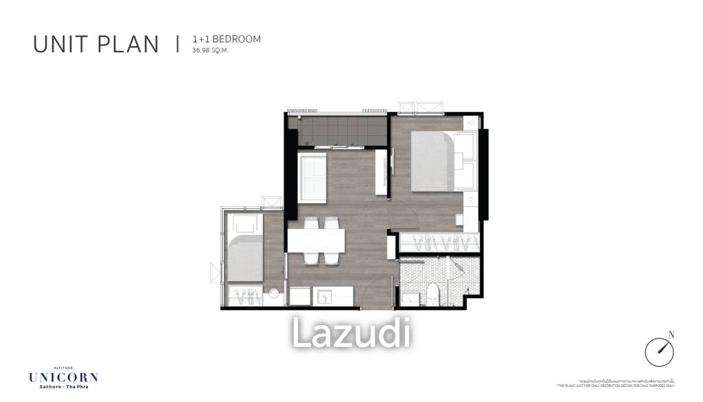 1 Bed Plus 1 Bath 37.13 SQ.M. Altitude Unicorn Sathorn-Thapha