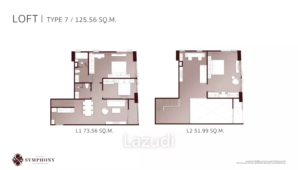 3 Bed 3 Bath 140.59 SQ.M Altitude Symphony Charoenkrung-Sathorn