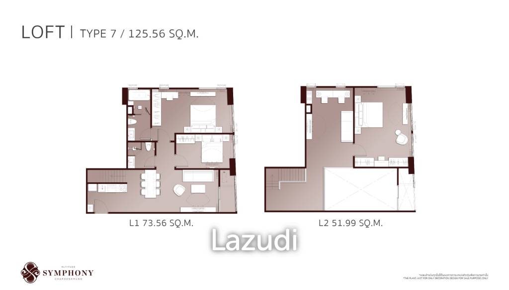 3 Bed 3 Bath 140.59 SQ.M Altitude Symphony Charoenkrung-Sathorn