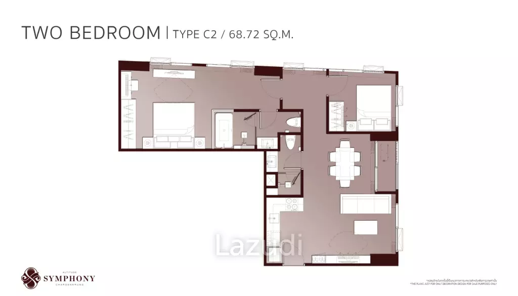 2 Bed 2 Bath 61.9 SQ.M Altitude Symphony