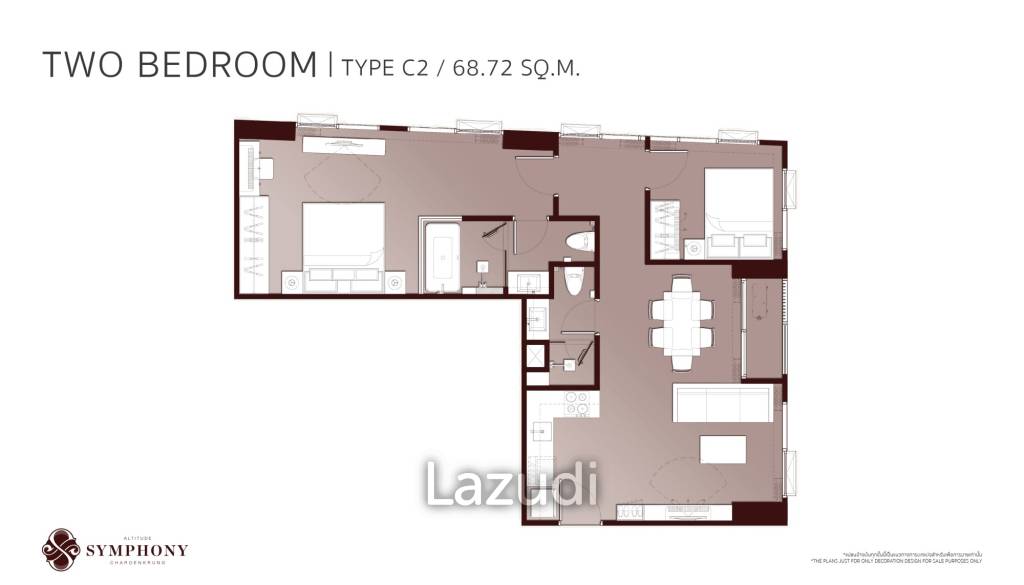 2 Bed 2 Bath 61.9 SQ.M Altitude Symphony