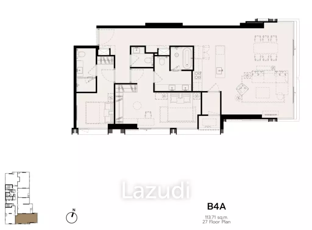 2 Bedroom 2 Bathroom 117.37 SQ.M. ROMM Convent