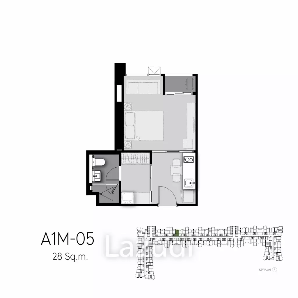 Studio 1 Bath 28.65 SQ.M. Life Sathorn Sierra