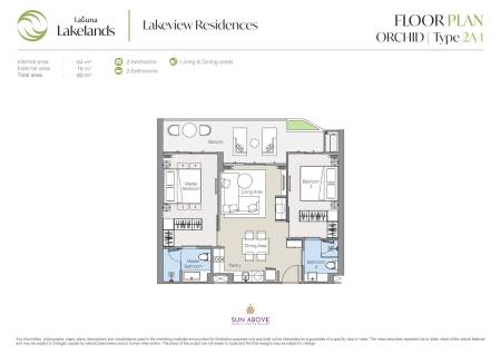 2 Bed 2 Bath 80 SQ.M. Laguna Lakeview Residences