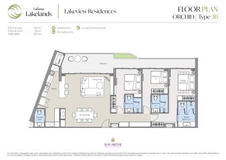 3 Bed 3 Bath 151 SQ.M. Laguna Lakeview Residences