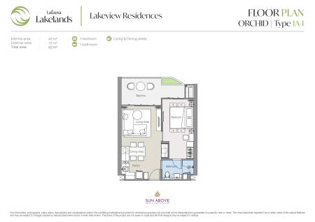 1 Bed 1 Bath 48 SQ.M. Laguna Lakeview Residences