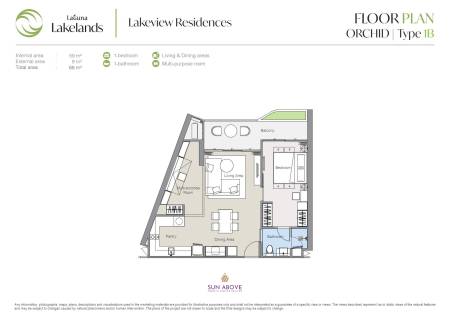 1 Bed 1 Bath 48 SQ.M. Laguna Lakeview Residences