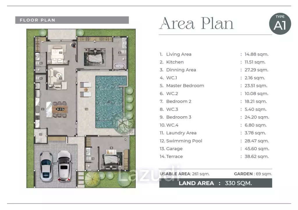 3 Bed 4 Bath 261 SQ.M Mouana Residence Ko Kaeo