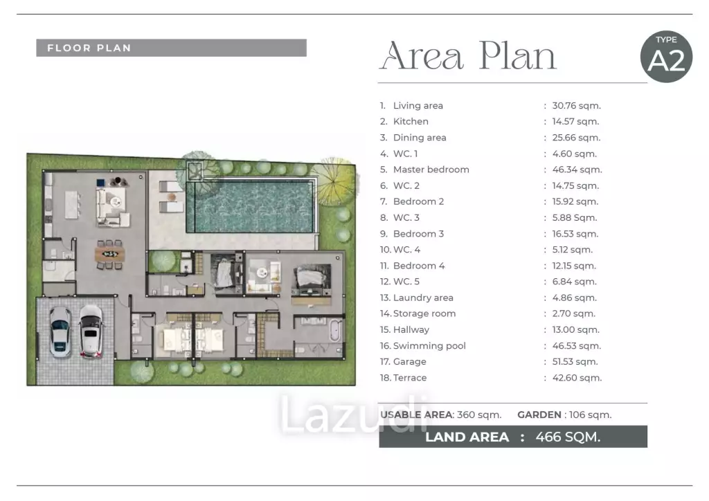 3 Bed 4 Bath 360 SQ.M. Mouana Serinity Cherng Talay