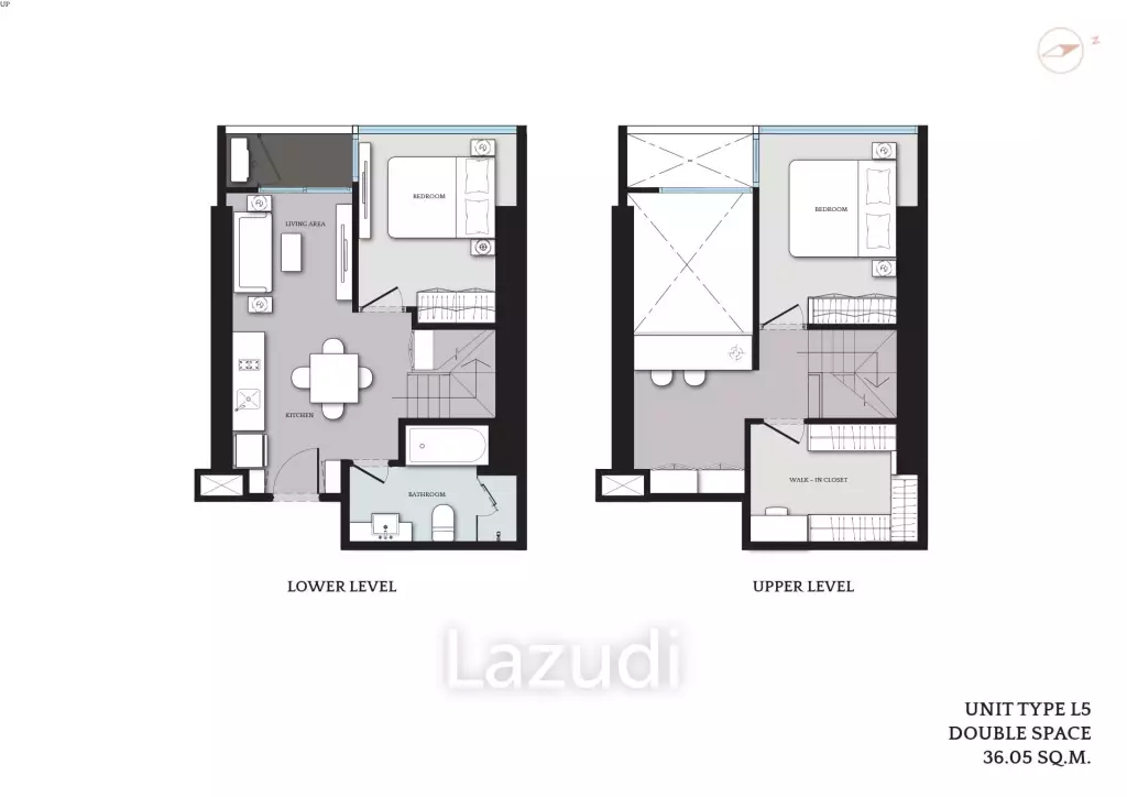 2 Bed Loft 1 Bath 36.05 SQ.M. CLOUD Residences SKV23