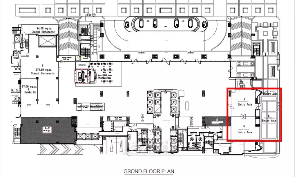 AVAILABLE in JUNE 2024 - 378 SQ.M Restaurant Space Ground Floor Athenee Tower