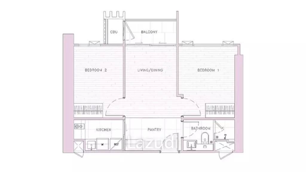 2 Bed 1 Bath 47.69 SQM Whizdom Inspire Sukhumvit