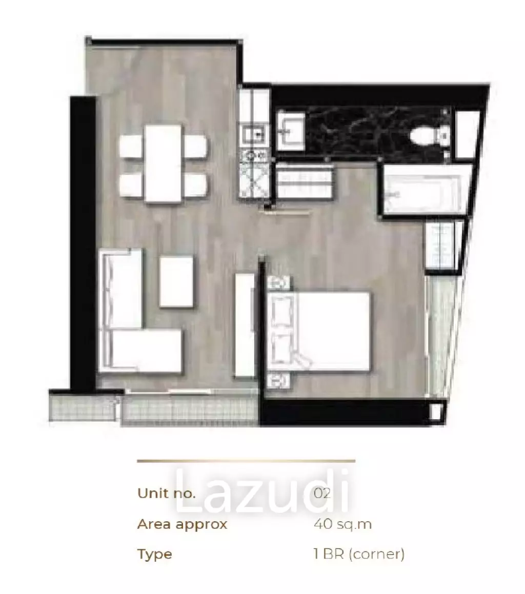 1 bed 40sq.m Hampton Residence next to Emporium