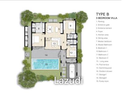 3 Bed 2 Bath 221 SQ.M. Trichada Essence