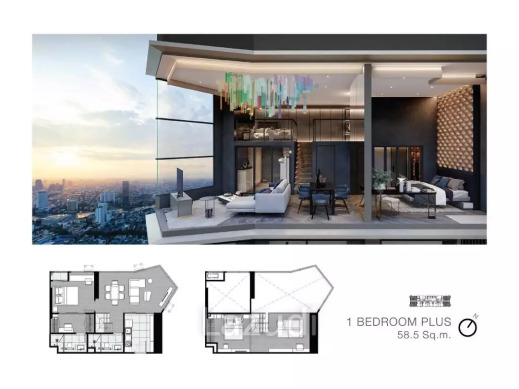 1 Bed Plus 2 Bath 64.65 SQ.M Park Origin Chula-Samyan