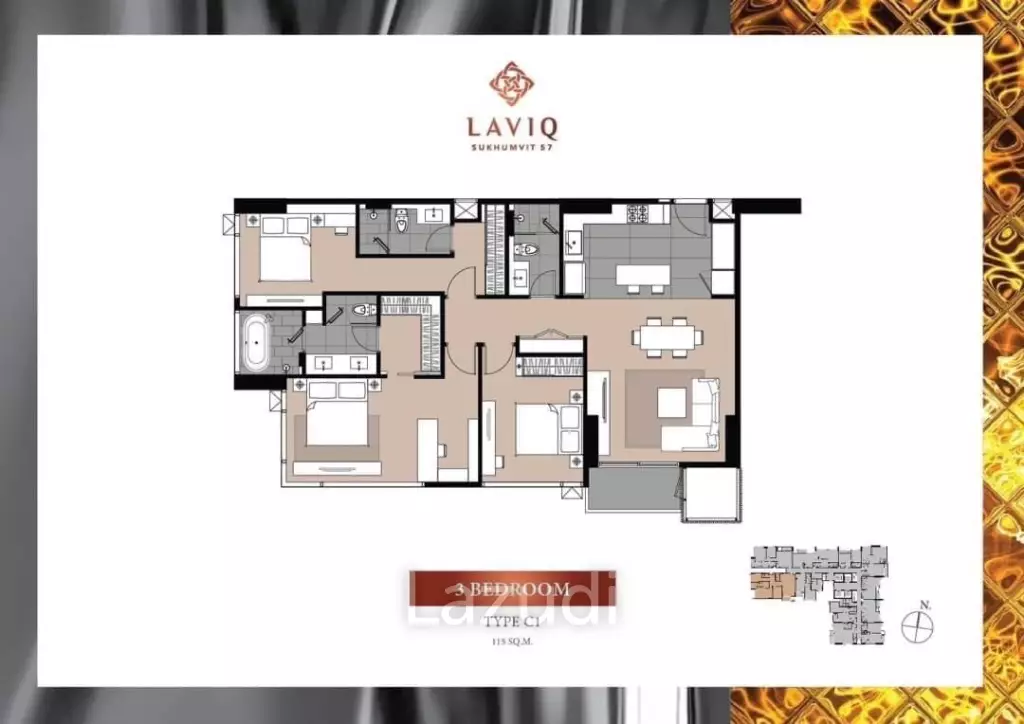 3 Bed 3 Bath 114 SQ.M LAVIQ Sukhumvit 57