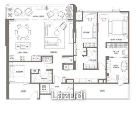 3 Bed 3 Bath 172 SQ.M The Standard Residences Bang Tao