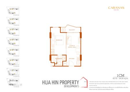 1 Bed 1 Bath 33.75 SQ.M Cabanas Hua Hin