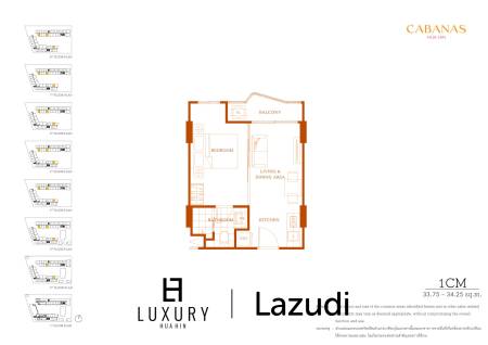 1 Bed 1 Bath 33.75 SQ.M Cabanas Hua Hin