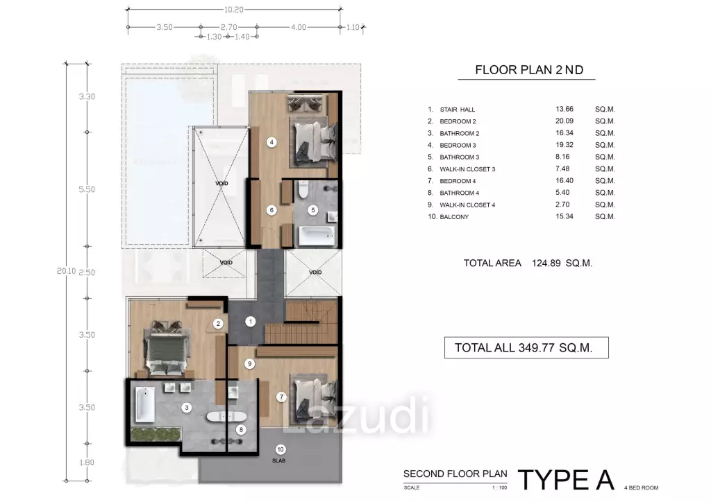 4 Bed 5 Bath 349.77 SQ.M. Rainpalm Villa