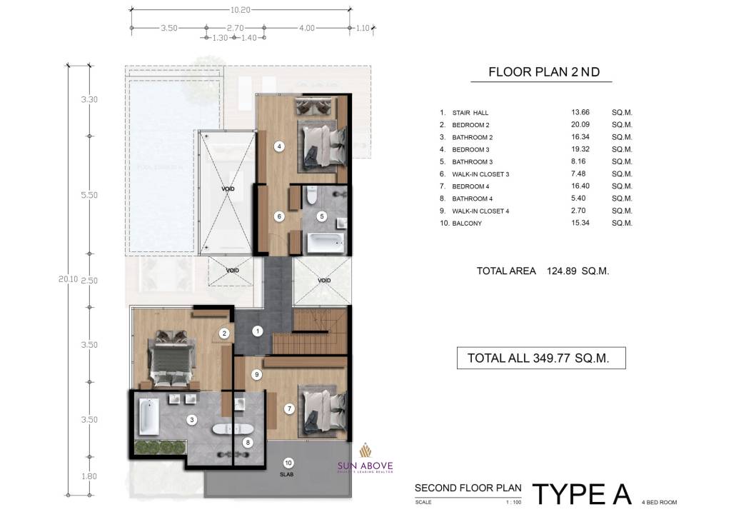 4 Bed 5 Bath 349.77 SQ.M. Rainpalm Villa