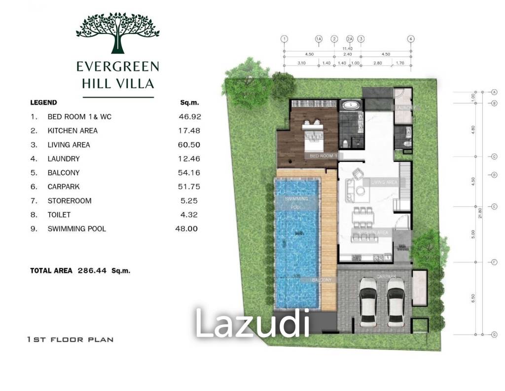 3 Bed 4 Bath 422.06 SQ.M. Evergreen Hill Villas