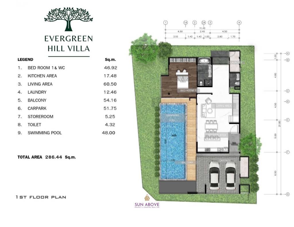 3 Bed 4 Bath 422.06 SQ.M. Evergreen Hill Villas