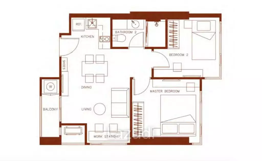 2 Bedroom 1 Bathroom 51 SQ.M XT Huaykwang