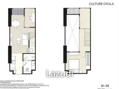 2 Bed 1 Bath 51 SQ.M at Culture Chula