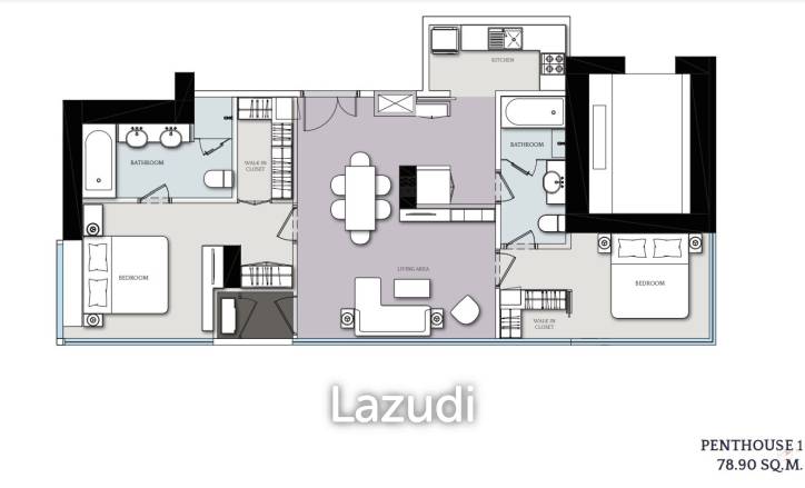 Penthouse 78.60 SQ.M CLOUD Residences SKV23