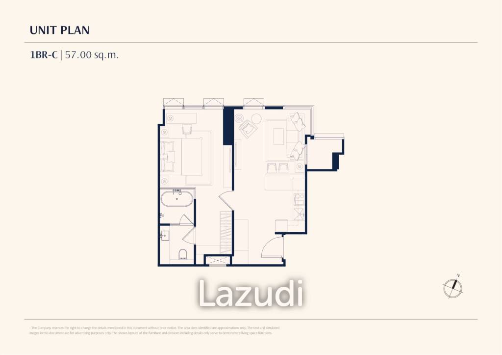 1 Bed 1 Bath 57 SQ.M The Residences 38